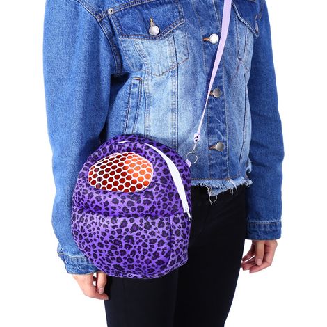 Sac de transport pour animaux de compagnie (hamster, rat, hérisson, lapin, furet) - Sac de couchage pour expédition (violet léopard L) (1/2)