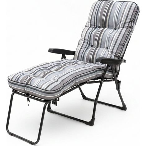 Sandbanks Deluxe Lounger - L118 x W58 x H99 cm - Grey