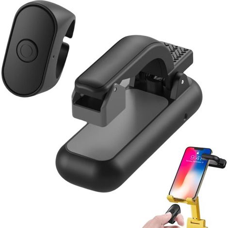 Pasador de páginas,Control remoto para lectores electrónicos,Control remoto Bluetooth y clip,Batería de 24 horas de duración,Negro (1/5)