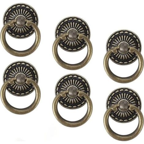 6 Pièces Poignée Meuble Vintage Boutons de Tiroir Vintage Porte de Placard Boutons, Commode Ancien Poignet Antique Rétro Tiroir Alliage de Zinc Bronze Poignee de Meuble Vintage pour Cuisine Arm (1/5)