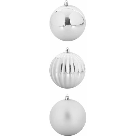 Ensemble de Boules de Noël XXL 3 pcs Argent Plastique (1/5)