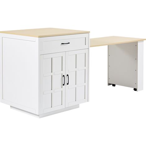 Mesa Alta Extensible 202x70x93,5 cm Blanca MDF (1/5)