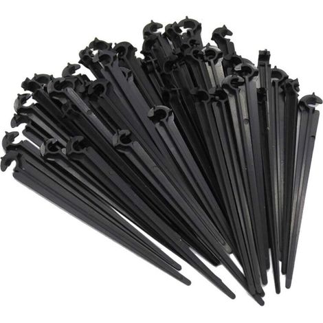 50pcs Hose Holder Ground Stake C-Shaped Fixed Rod Holder for Garden Irrigation Pipe and Hose