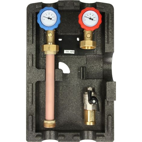 Groupe de raccordement chauffage circuit non mélange sans pompe