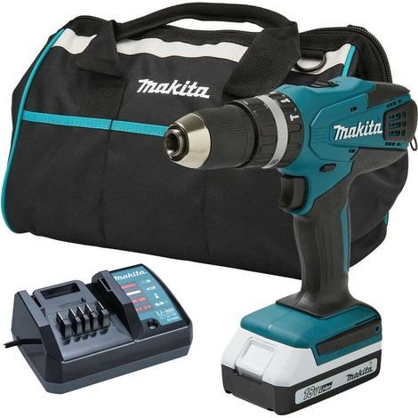 Makita HP457DW 18v Lithium Cordless Combi Hammer Drill + 1 Battery Charger + Bag (1/3)