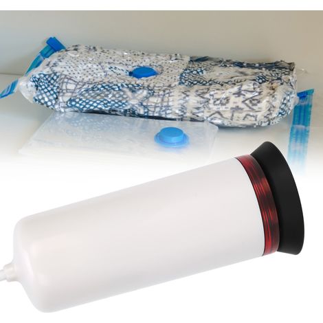 Minibomba de vacío con conexión USB, portátil y automática, para bolsas de viaje y almacenamiento de alimentos – Bomba de vacío de ABS blanco (192 g) con accesorios (1/5)