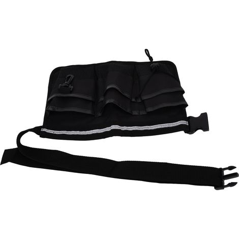 Sac à outils de jardin réglable, pochette de rangement portable en filet noir (1/5)