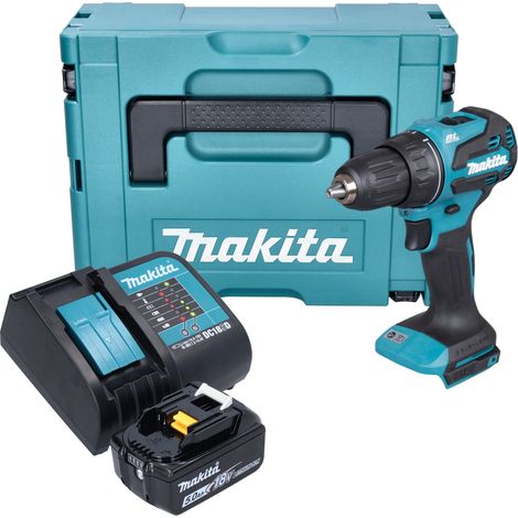 Taladro atornillador a batería Makita DDF 490 ST1J 18 V 65 Nm 1/2" sin escobillas + 1 batería de 5,0 Ah + cargador + Makpac (1/5)