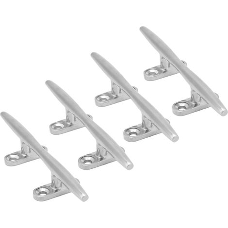 Satz von 4 Festmacherklampen, 15 cm (6 Zoll) lang, aus Edelstahl 316, mit hohlem Sockel, für Boote oder Yachten. (1/5)