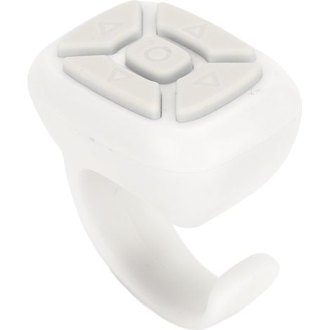 Télécommande multifonctionnelle pour smartphone et tablette : déclenchement, changement de page, prise de vue, réglage du volume, pause, lecture (blanche). (1/5)
