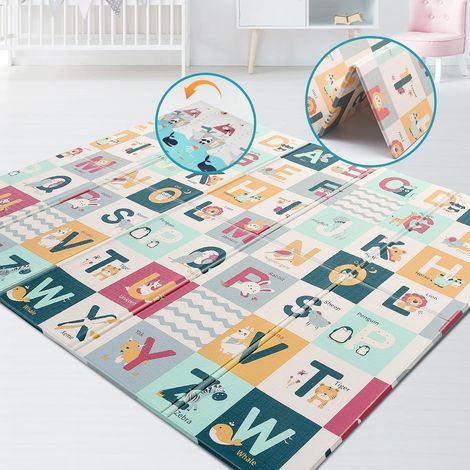 Tapis d'éveil pour bébé, 200 x 180 x 1 cm, tapis de sol pliable pour bébé (1/5)