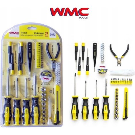 JUEGO DE HERRAMIENTAS WMC 72 PIEZAS LLAVES DESTORNILLADORES PUNTAS