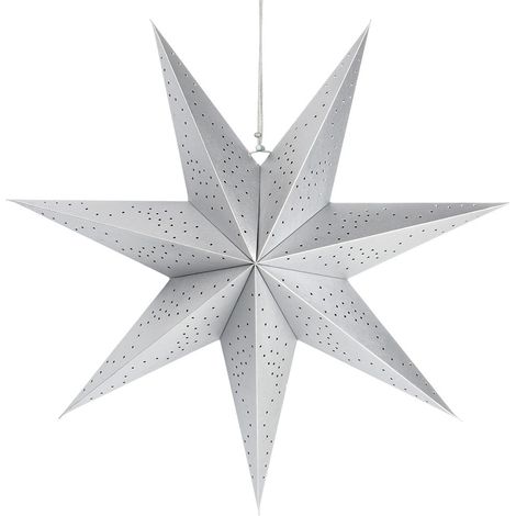 Silberner Papierstern, 60 cm, Spitzenmuster