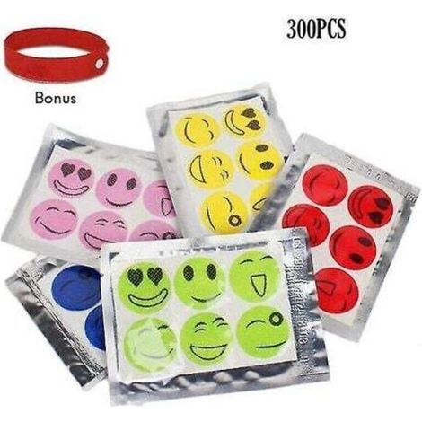 300 pieces Smiley face mosquito repellent insect stickers (1/4)