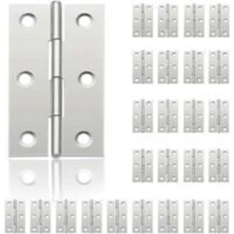 24Pcs Petit Charnières pour Portes, Charnière Inox, DIY Charnières de Portes pour Porte Placard Charnière Piano Boîtes à bijoux La Maison Meubles Matériel Armoire(44mm32mm)