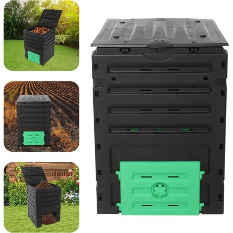 Garden Compost Bin, 119 Gal (450 L) Compost Bin, Outdoor Large Capacity Composter for Fast Creation of Fertile Soil