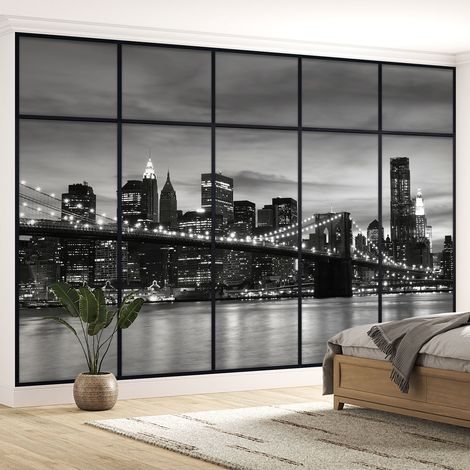 Papier peint panoramique Trompe l'oeil Verrière - New york - 395 cm x 250 cm (1/5)