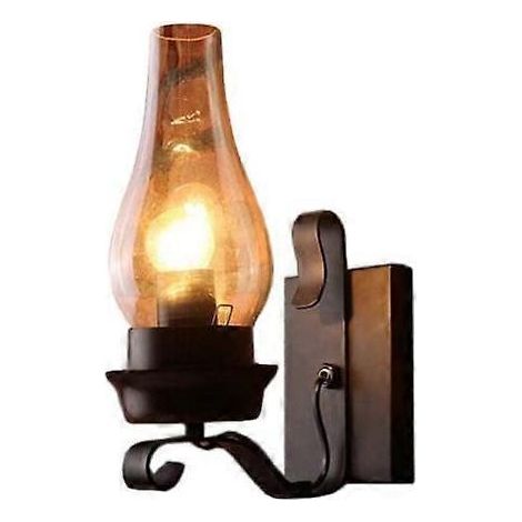 Lampe murale rétro rustique nordique en verre, lampe de chevet vintage industrielle (1/5)