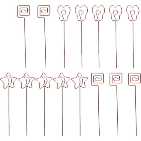 15 jolis porte-photos plaqués or rose avec numéros de table, parfaits pour les bureaux, les fêtes d'anniversaire et autres occasions. (1/5)