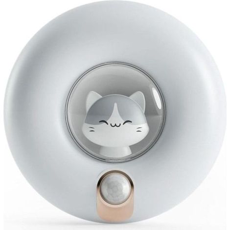 Veilleuse à capteur de mouvement rechargeable pour enfants, éclairage d'armoire à intensité variable pour placard, chambre, couloir, abri de toilette, garage (mesure Φ93 x T31) (1/4)