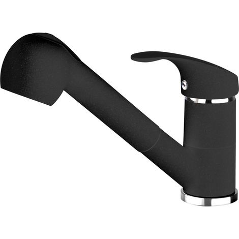Rubinetto da cucina con bocca estraibile - 2 tipi di getto, ugello estraibile in grafite pepe BDP 271M