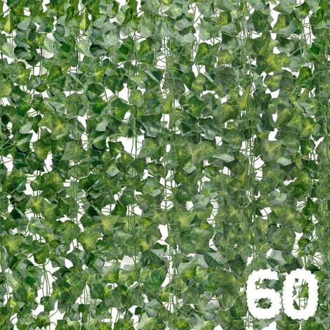 60 pièces Lierre Guirlande Plantes Artificielles, Faux Lierre 126m Artificielle Lierres Plante, Artificiel Guirlande Vigne Décoration pour Cuisine, Jardin, Fête, Mariage, Bureau (1/5)
