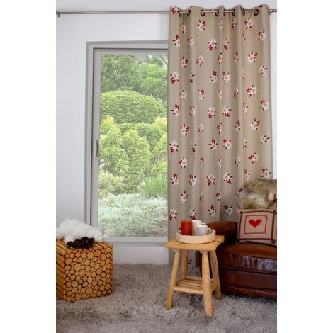 Rideau montagne Eldelweiss lin 180x240cm - 180x240cm - Lin