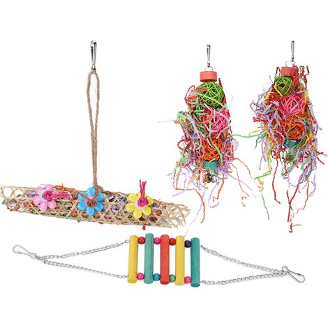 Jouets à déchiqueter pour oiseaux, jouets à mâcher suspendus pour petites perruches, calopsittes et perruches ondulées (1/5)