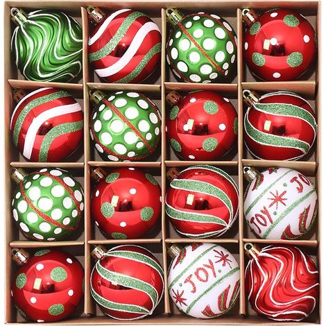 Ces 16 boules de Noël décoratives peintes sont réutilisables et durables, ce qui en fait un choix idéal pour les décorations d'Halloween et de Noël. (1/5)