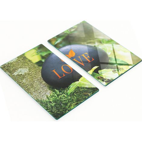 Tavole decorative multifunzionali da cucina in vetro temperato con scritta "Love" (2x30x52 cm). (1/5)