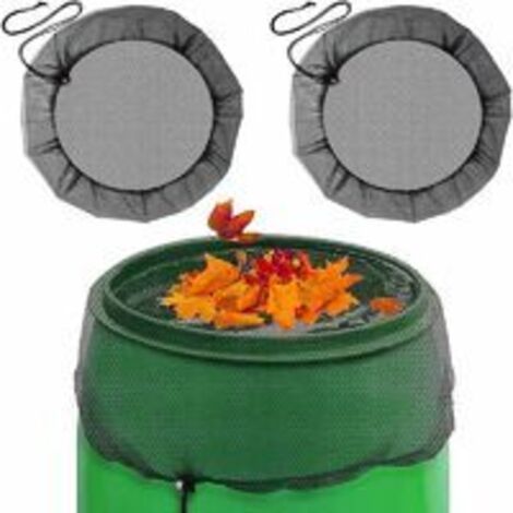 Filet pour Citerne de Pluie 2Pcs Protection Réglable de pour Les Tonneaux de Pluie Housses en Maille pour Tonneau de Pluie avec Cordon de Serrage Réglable Convient pour Une Utilisation en Extérieur (1/5)