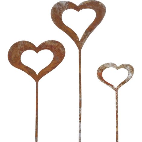 Decoraciones para jardín exterior, estacas para jardín - 3 corazones (1/5)