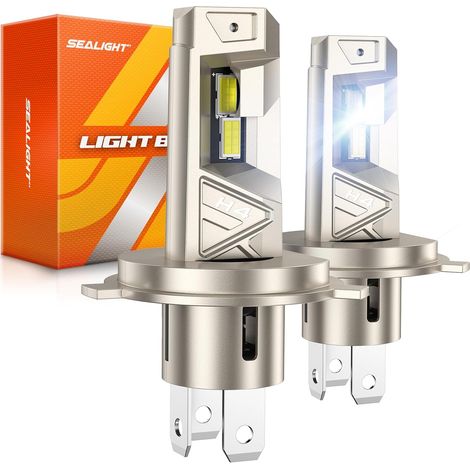 H4 LED 52000LM 6500K Blanc Froid, Ampoules LED H4 de Phare Voiture et Moto, 1:1 Taille Halogène, 80000+ Heures de Durée de Vie, 2 Pièces (1/5)