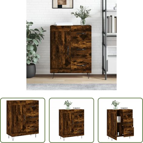 Holzschrank - Sideboard Räuchereiche 69,5x34x90 cm Holzwerkstoff (1/5)
