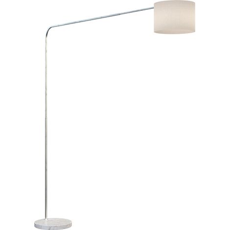 Piantana Contemporanea Corner Marmo Basso Bianco Tessuto Bianco 1 Luce E27