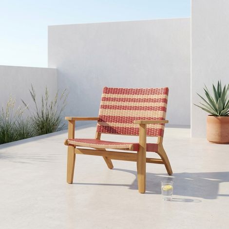 Fauteuil de jardin bois d'acacia et résine terracotta - Goa