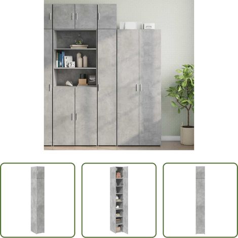 Rangement vertical - Armoire de rangement mince gris béton 30x42,5x225 cm (1/5)