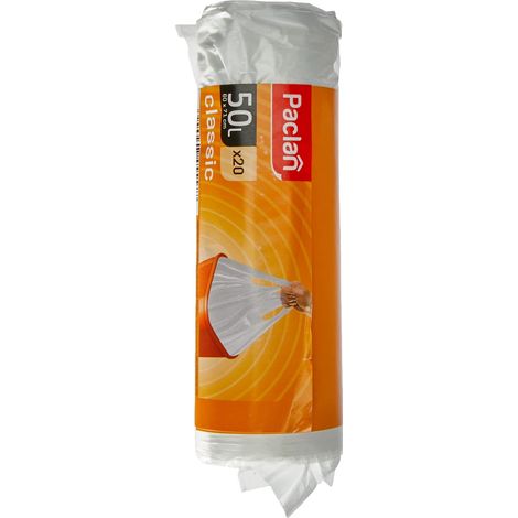 Lot de 20 sacs poubelle de 50 l chacun, avec poignée de transport (1/5)