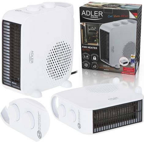 Adler AD7725W Calefactor Ventilador Aire Caliente / Frío, Termoventilador, 2 Niveles Temperatura, Termostato 2000W Blanco (1/5)