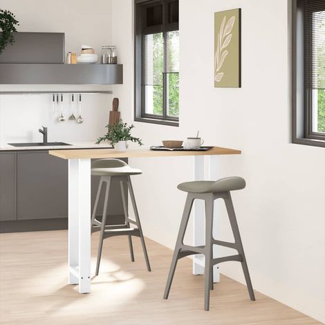 Pieds de table de bar Blanc 2 pièces 40 x (100-101) cm Acier