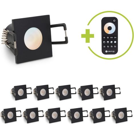 Einbaustrahler Mini Livorno eckig 3W CCT IP65 - Farbe: schwarz matt - Anzahl: 12x (1/5)