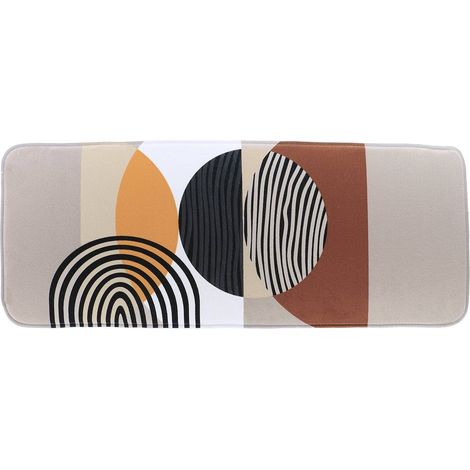 Grand Tapis de salle de bain en Microfibre 45 x 120 cm déco Trendy Jaune et Terracotta - TENDANCE (1/2)