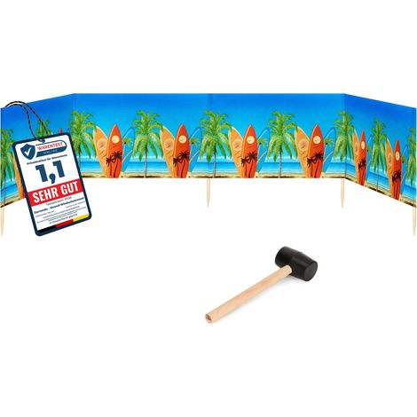 Garronda Paravent Plage Coupe-Vent Camping Brise-Vent avec Marteau en Caoutchouc 5 m GAEX001 (Planches de Surf, 5 m) (1/5)