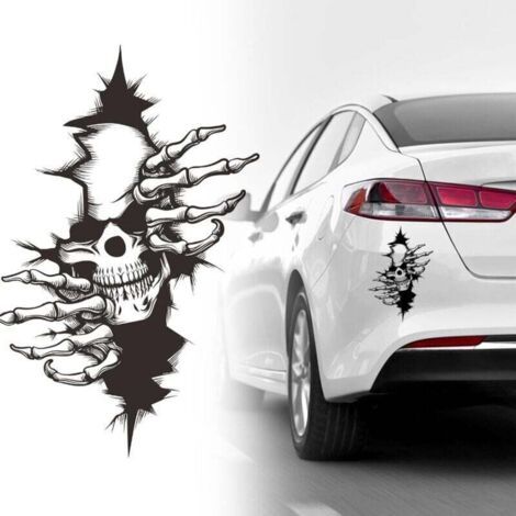&x1f480 Horreur skull autocollant de voiture: Design de crâne élégant et cool pour rendre votre voiture d&39amour encore plus spéciale et pleine d&39attraction Simple mais exceptionnel skull horreur s