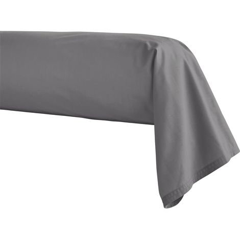 Taie de traversin en Percale de Coton, Première, Basalte, 43x230 cm, Essix, Gris (1/5)