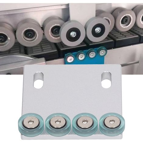 Roues auxiliaires étroites argentées pour éviter les déviations d'alimentation et accessoires pour plaqueuse de chants (4 roues) (1/5)