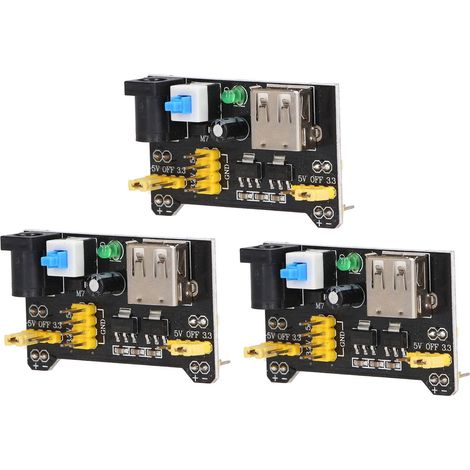 Lot de 3 modules alimentation breadboard régulateur tension DC 3.3V 5V double voie sortie (1/5)