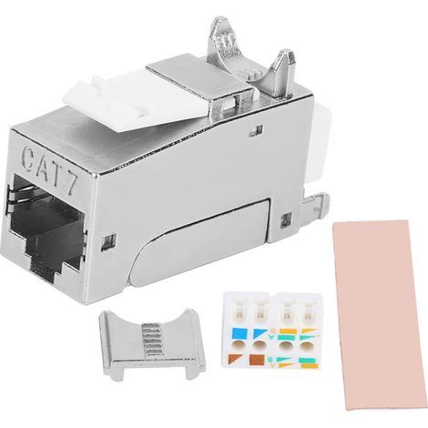 Module Réseau CAT7 90° Gigabit Blindé RJ45 sans Outil de Poinçonnage (1/5)