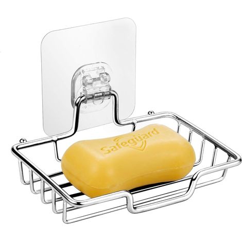 Porte-savon sans perçage, porte-éponge, acier inoxydable, pour cuisine et salle de bain (1/5)
