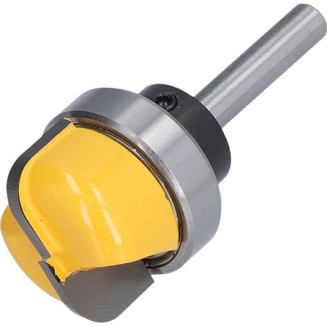 Rundspitziger Kopierfräser, mit flacher und schalenförmiger Unterseite, Anlaufring, 6,35 mm Schaft, 28,6 mm Durchmesser für Holzfräse (1/5)